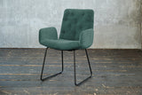 KAWOLA Stuhl NEW CHARME Esszimmersessel Cord smaragd