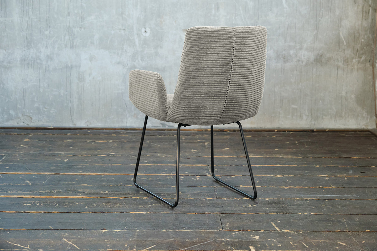 KAWOLA Stuhl NEW CHARME Esszimmersessel Cord steingrau