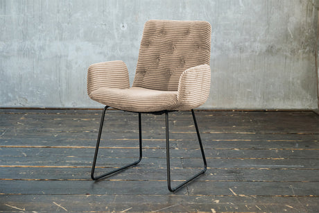 KAWOLA Stuhl NEW CHARME Esszimmersessel Cord taupe