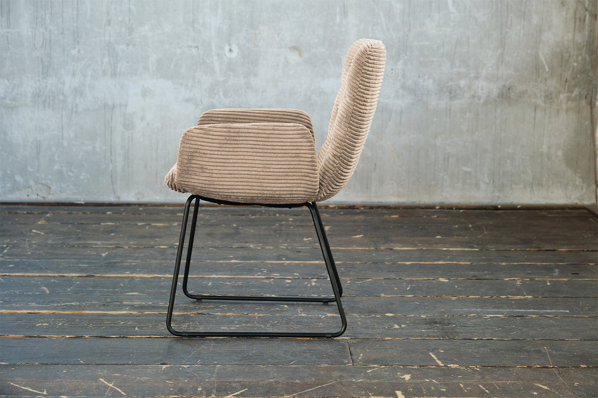 KAWOLA Stuhl NEW CHARME Esszimmersessel Cord taupe