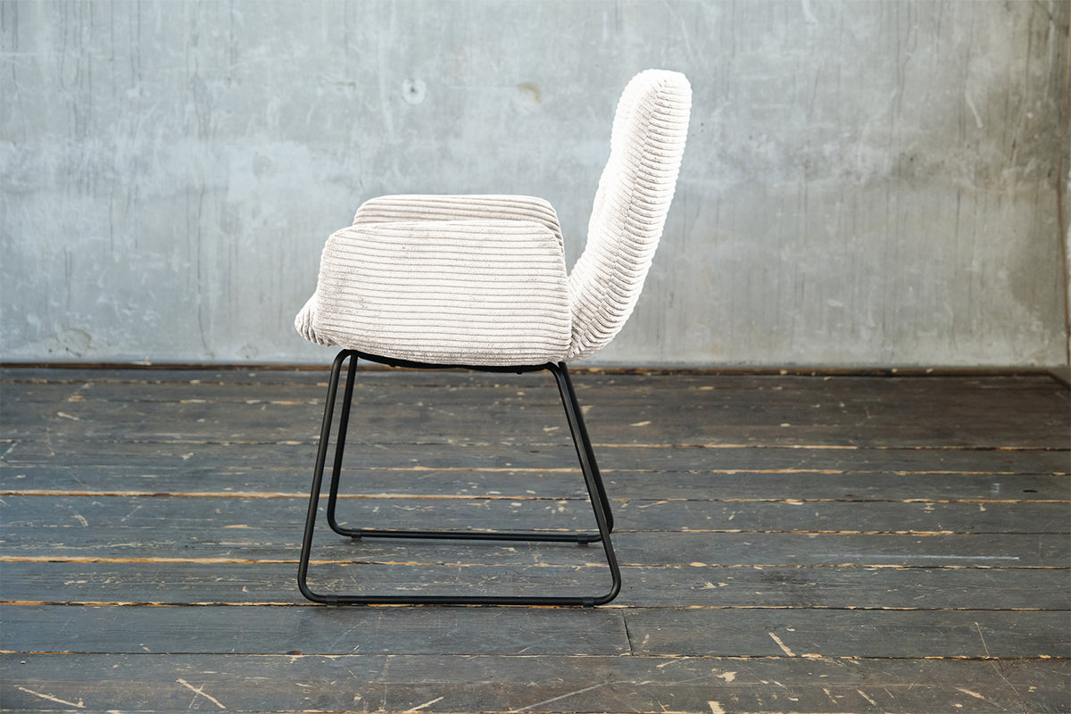 KAWOLA Stuhl NEW CHARME Esszimmersessel Cord weiß