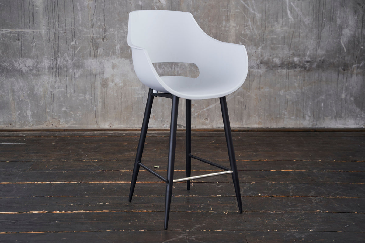 KAWOLA Thekenhocker ZAJA Barstuhl Sitzhöhe 65 cm Kunststoff weiß