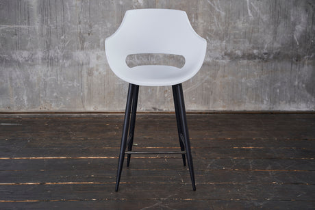KAWOLA Thekenhocker ZAJA Barstuhl Sitzhöhe 65 cm Kunststoff weiß