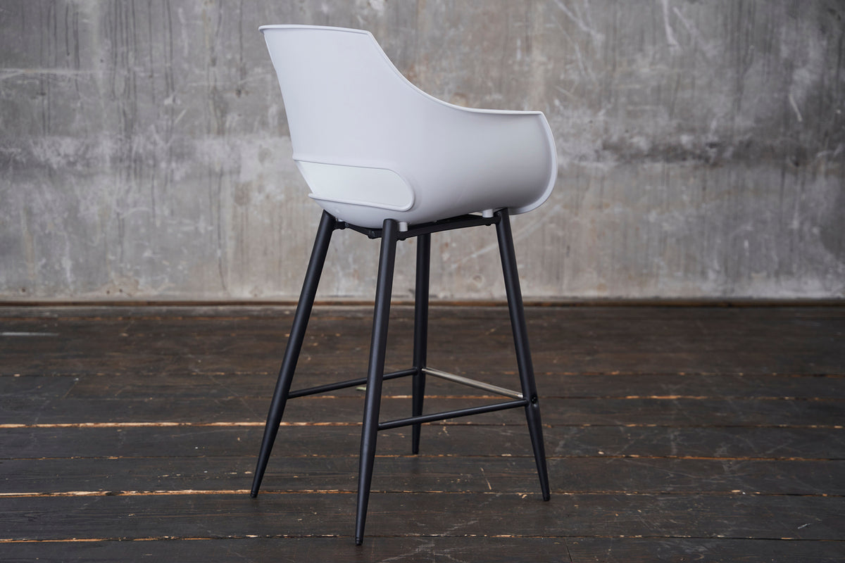 KAWOLA Thekenhocker ZAJA Barstuhl Sitzhöhe 65 cm Kunststoff weiß