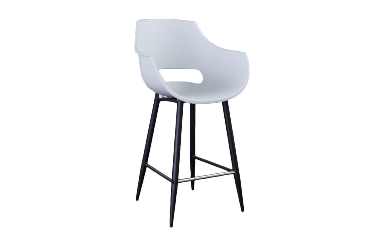 KAWOLA Thekenhocker ZAJA Barstuhl Sitzhöhe 65 cm Kunststoff weiß