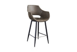 KAWOLA Thekenhocker ZAJA Barstuhl Sitzhöhe 65 cm Microfaser oliv