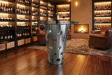KAWOLA Tisch VINO Bartisch Keramik schwarz Gestell gebürsteter Edelstahl silber, 90 x 90