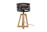 KAWOLA Tischleuchte DALIAN Tischlampe Holz/Metall schwarz