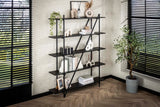KAWOLA Wandregal PEARA 140 cm MDF-Holz schwarz 5 Stufig