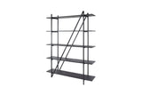 KAWOLA Wandregal PEARA 140 cm MDF-Holz schwarz 5 Stufig