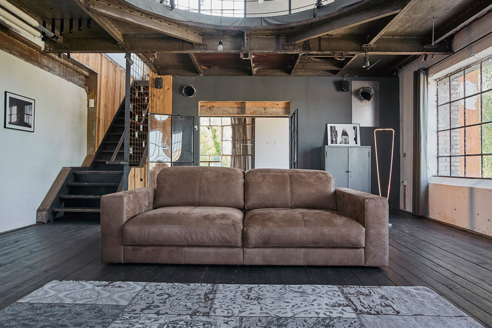 B-Ware KAWOLA Sofa GIGANT 3,5-Sitzer extratief Leder braun