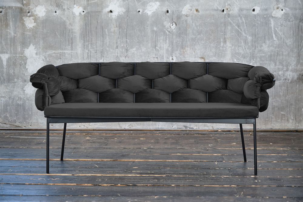 KAWOLA Bank MONTY Sitzbank Velvet schwarz