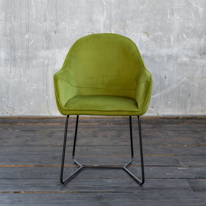 B-Ware KAWOLA Esszimmerstuhl ZINA Stoff grün