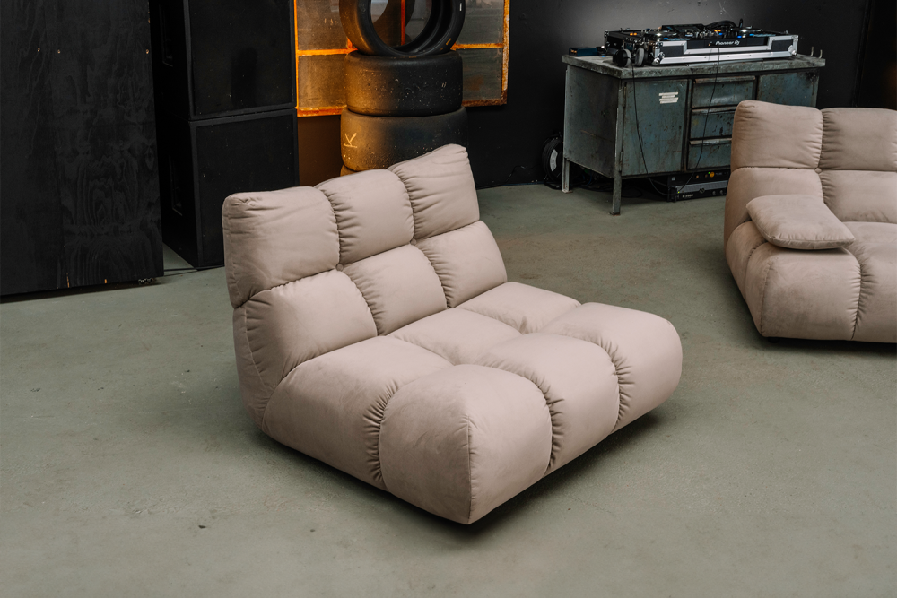 KAWOLA Sessel VIVIEN Drehsessel Velvet sand