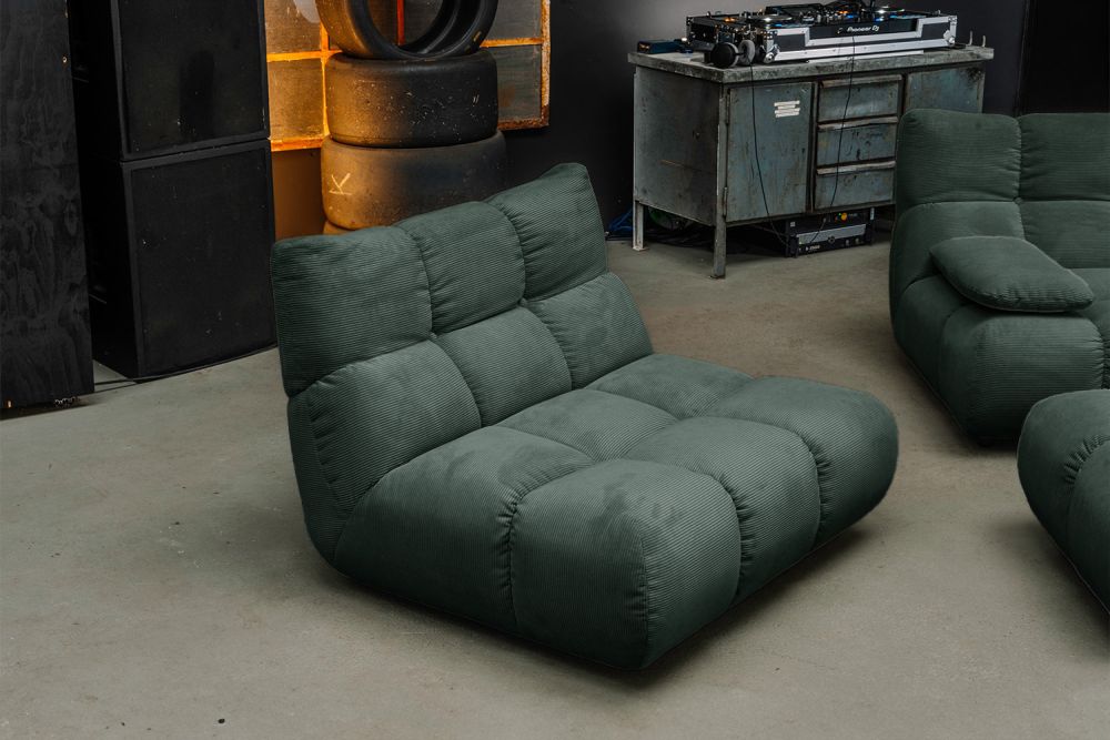 KAWOLA Sessel VIVIEN Drehsessel Feincord grün