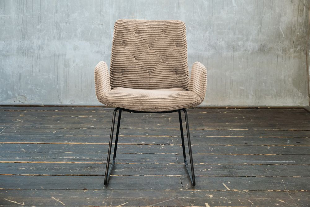 KAWOLA Stuhl NEW CHARME Esszimmersessel Cord taupe