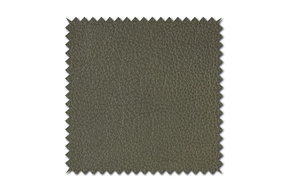 KAWOLA Stoffmuster Leder olivgrün 10x10cm