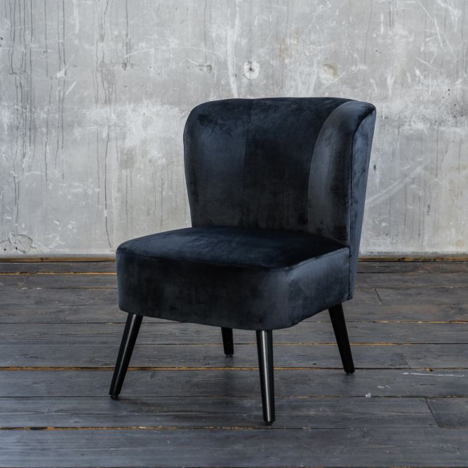 B-Ware KAWOLA Sessel MINGO Velvet schwarz