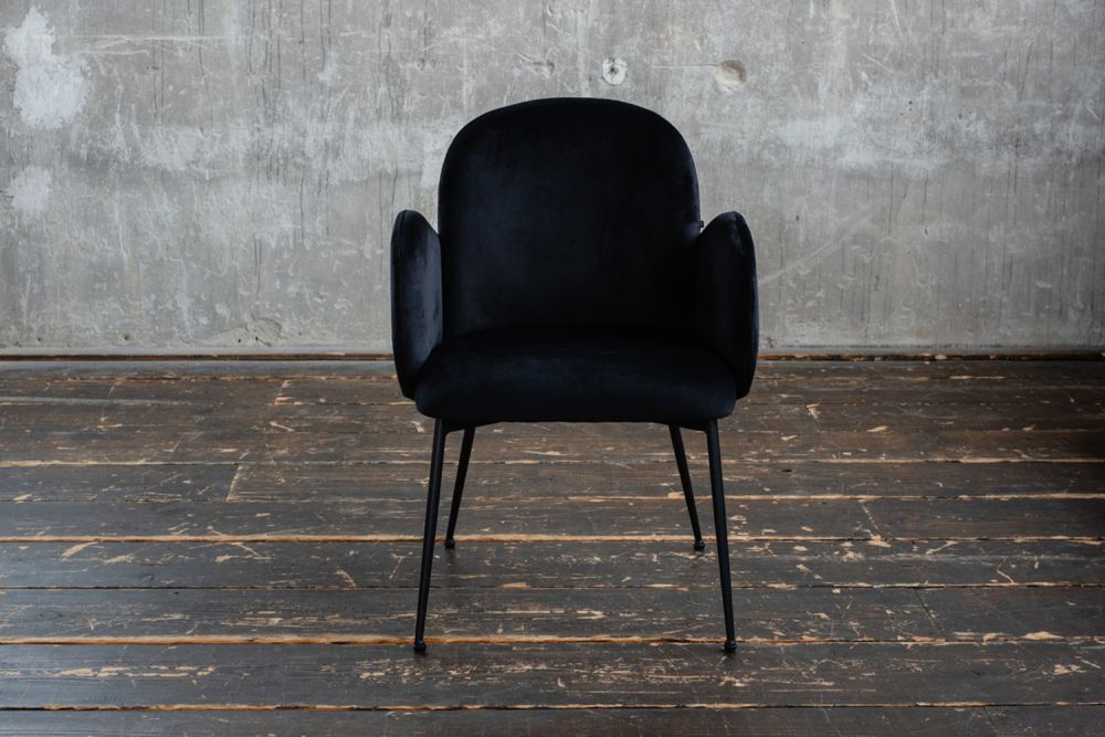 B-Ware KAWOLA Stuhl DEON Esszimmerstuhl Velvet schwarz