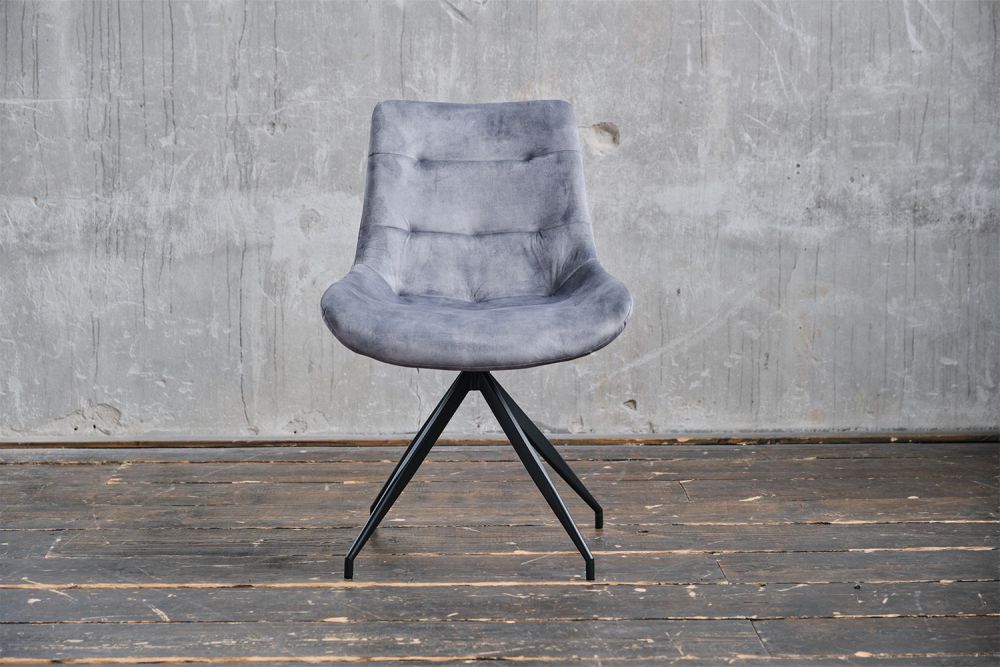 B-Ware KAWOLA Stuhl ENYA Esszimmerstuhl Velvet grau