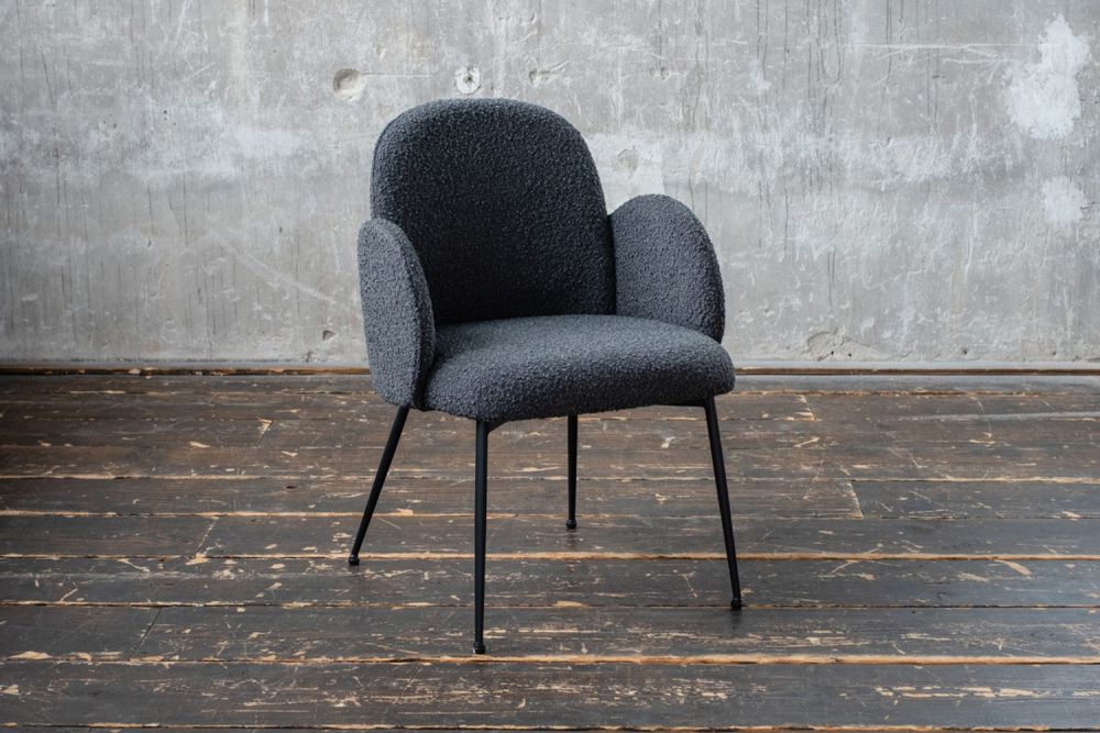 B-Ware KAWOLA Stuhl DEON Esszimmerstuhl Stoff schwarz