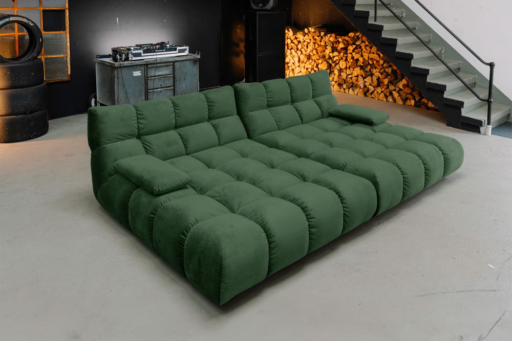 KAWOLA Big Sofa VIVIEN Velvet smaragd