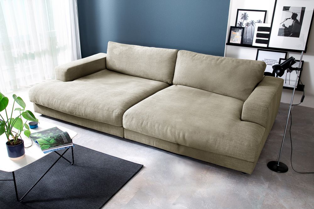 KAWOLA Big Sofa MADELINE Stoff cremeweiß