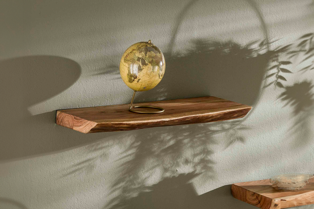 KAWOLA Wandregal ERGEA 60 cm Akazie massiv natur