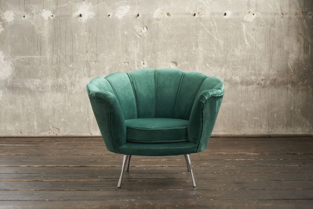 B-Ware KAWOLA Sessel NARLA Polstersessel Velvet grün