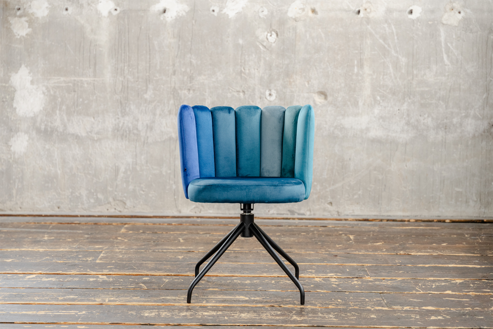 KAWOLA Esszimmerstuhl JADA Drehstuhl Velvet blau