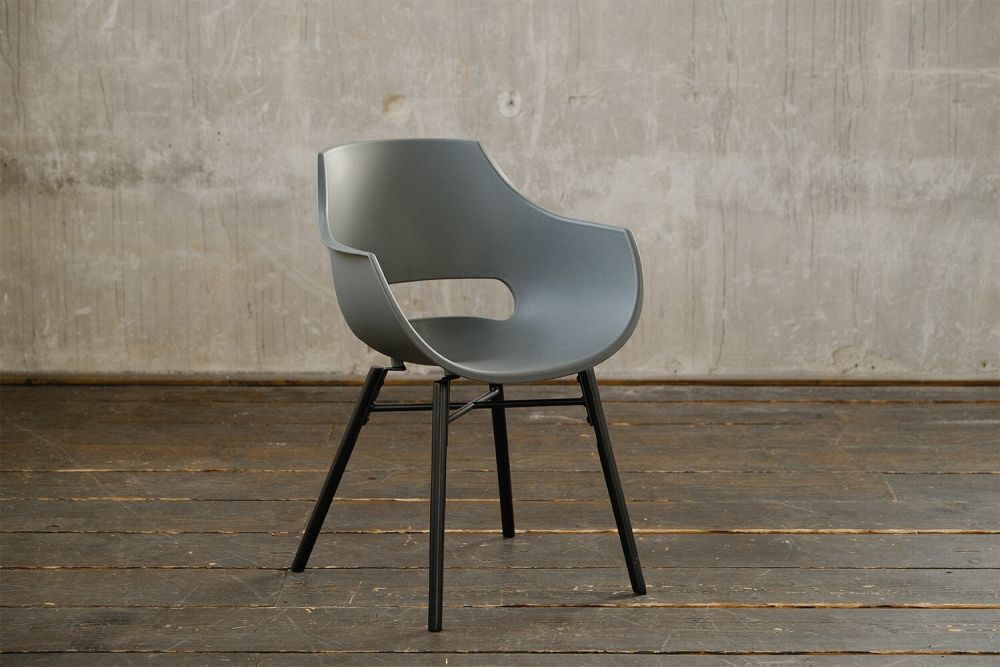 B-Ware KAWOLA Stuhl ZAJA Esszimmerstuhl Kunststoff anthrazit