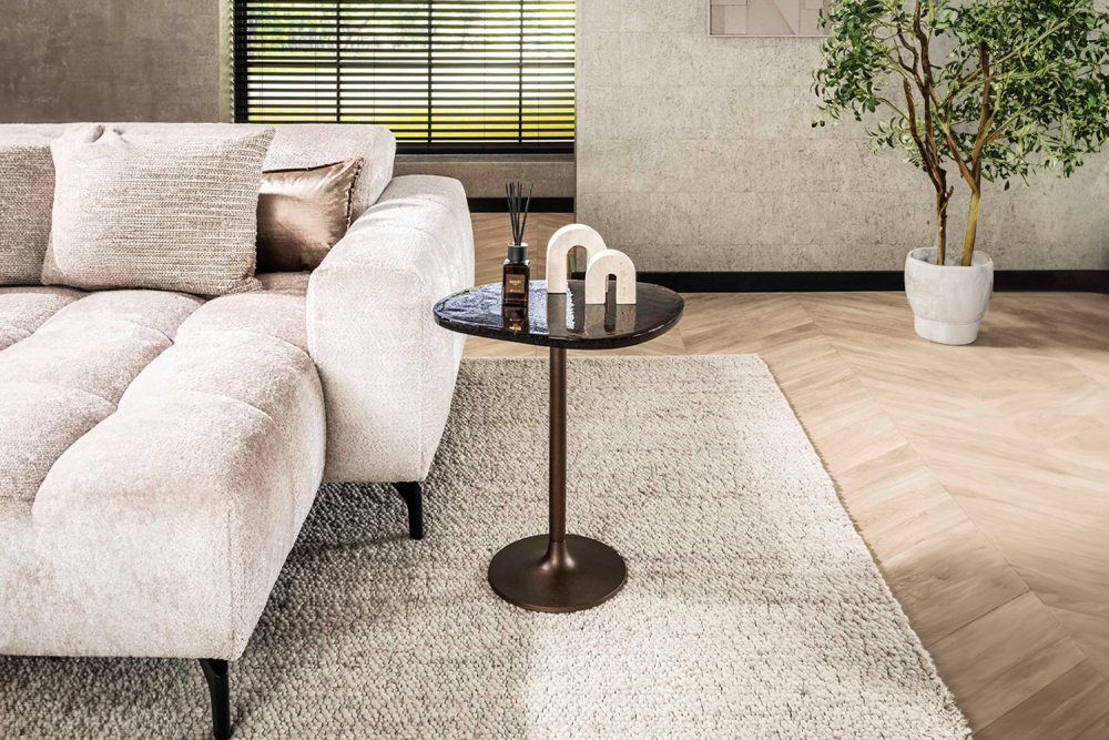 KAWOLA Beistelltisch DARI M Glas kupfer