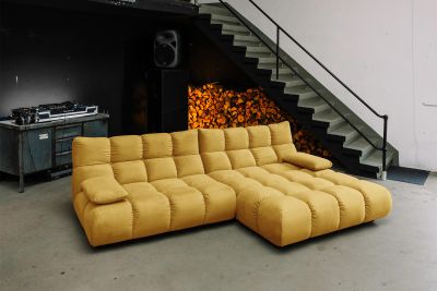 KAWOLA Sofa VIVIEN Ecksofa Velvet curry