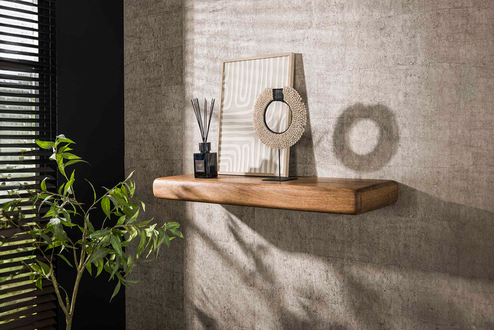 KAWOLA Wandregal SWEAK 118 cm Mangoholz massiv natur