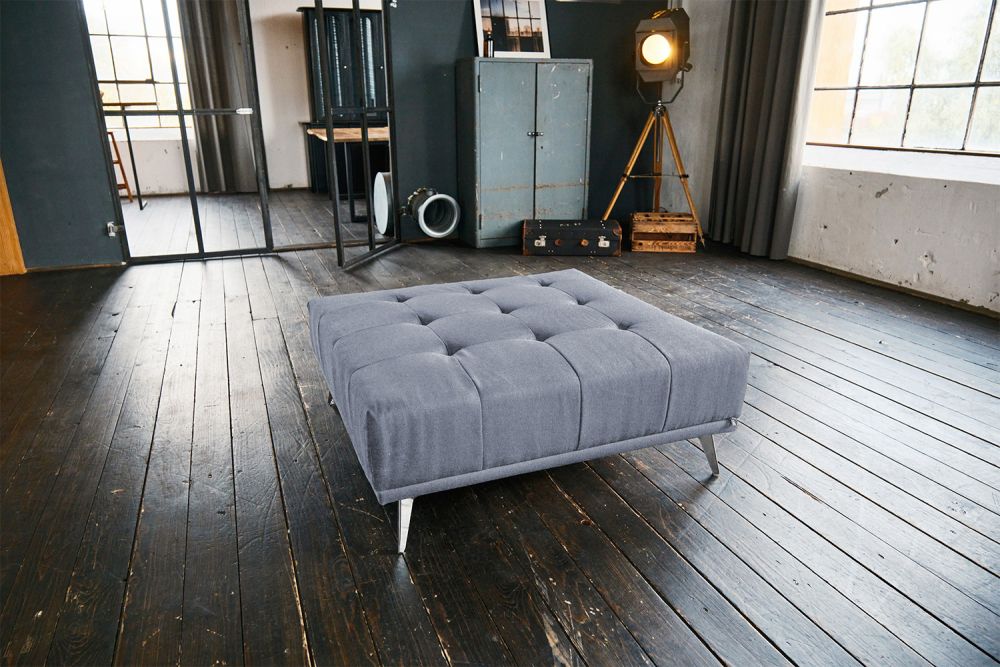 KAWOLA Hocker WIOLO velvet hellgrau