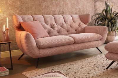 KAWOLA Sofa CHARME Cord rosa KAWOLA Sofa CHARME Cord rosa