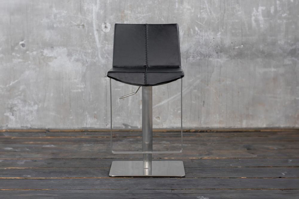 B-Ware KAWOLA Barhocker FES Barstuhl höhenverstellbar Kunstleder schwarz