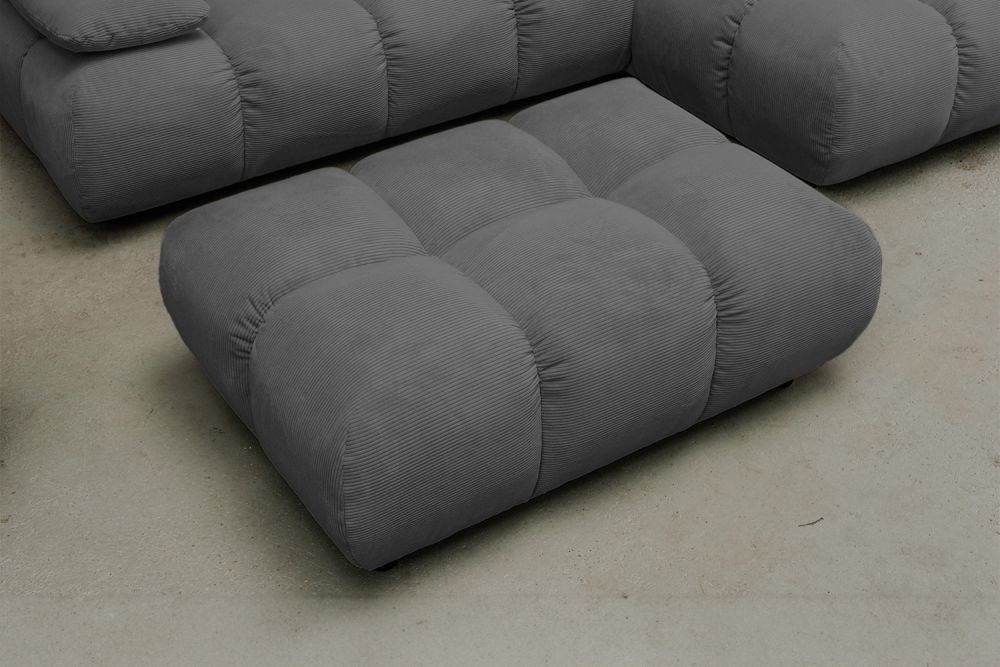 KAWOLA Polsterhocker VIVIEN Hockerbank Feincord anthrazit