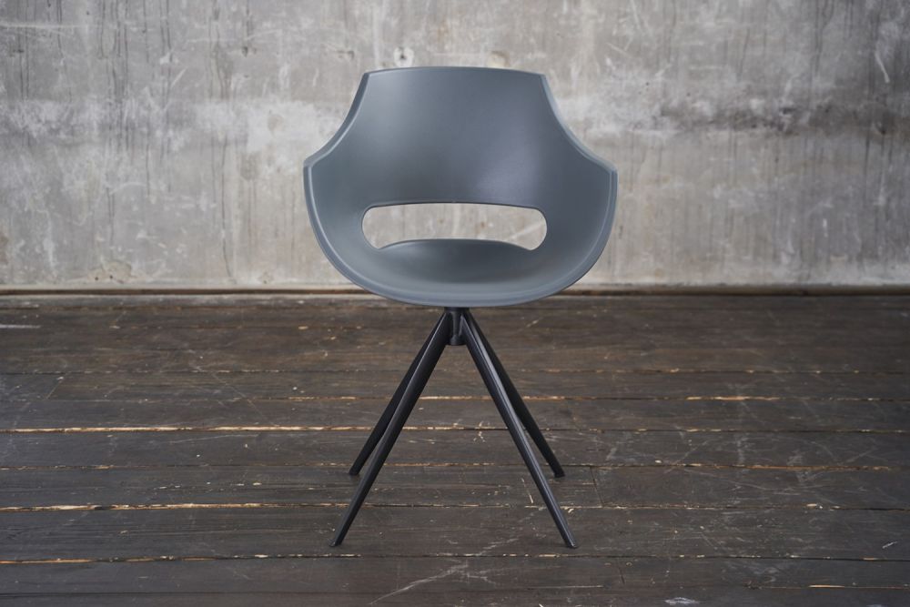 B-Ware KAWOLA Stuhl ZAJA Esszimmerstuhl Kunststoff drehbar anthrazit