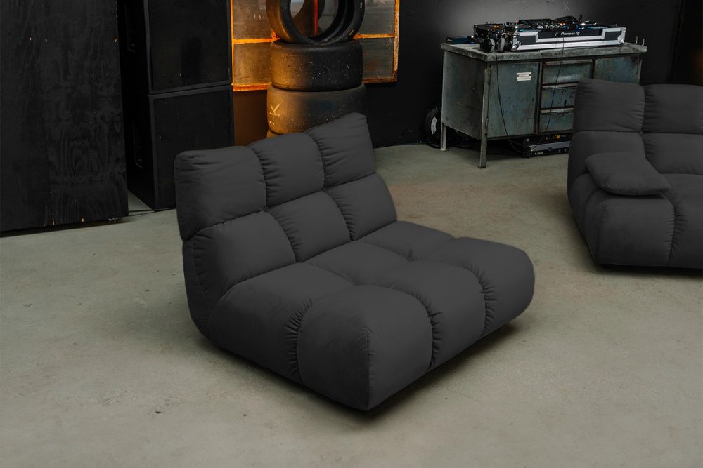 KAWOLA Sessel VIVIEN Drehsessel Velvet schwarz