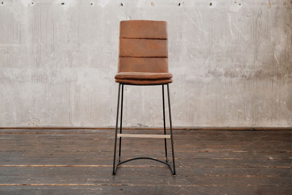 B-Ware_ KAWOLA Thekenhocker Vince Microfaser braun