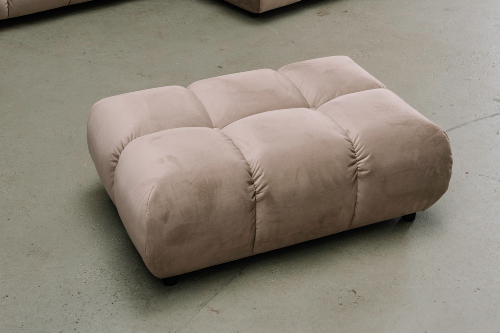 KAWOLA Polsterhocker VIVIEN Hockerbank Velvet sand