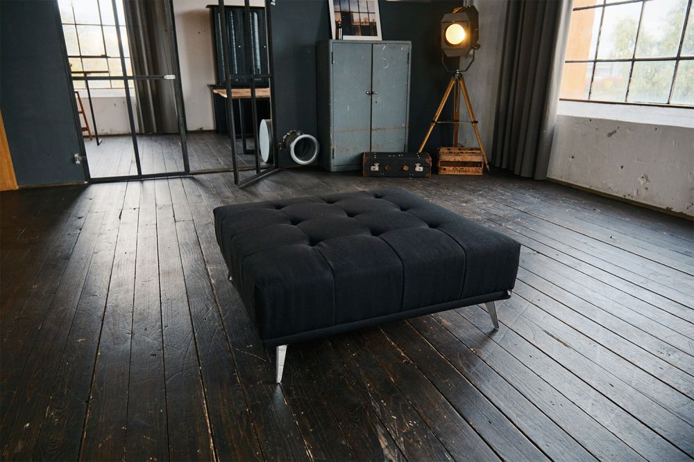 KAWOLA Hocker WIOLO velvet schwarz