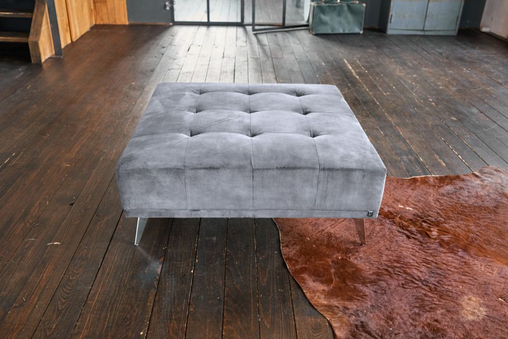 KAWOLA Hocker WIOLO velvet grau