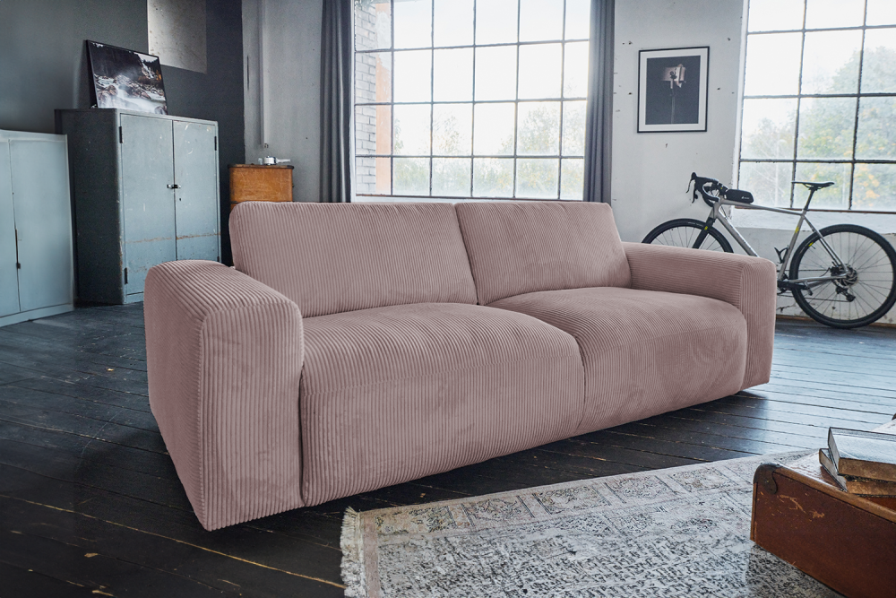 KAWOLA Sofa BODHI 3-Sitzer Cord taupe