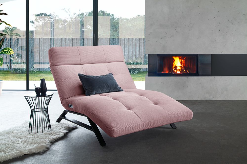 KAWOLA Relaxliege AMERIVA motorisch Maxi Feincord rosa