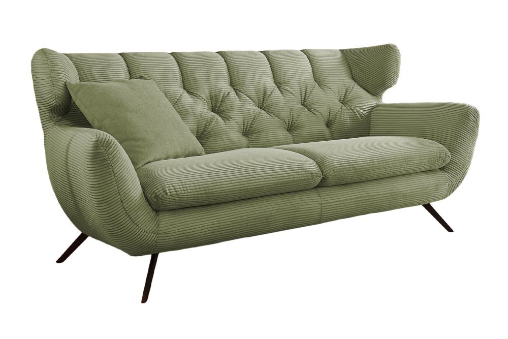 KAWOLA Sofa CHARME Cord olivgrün