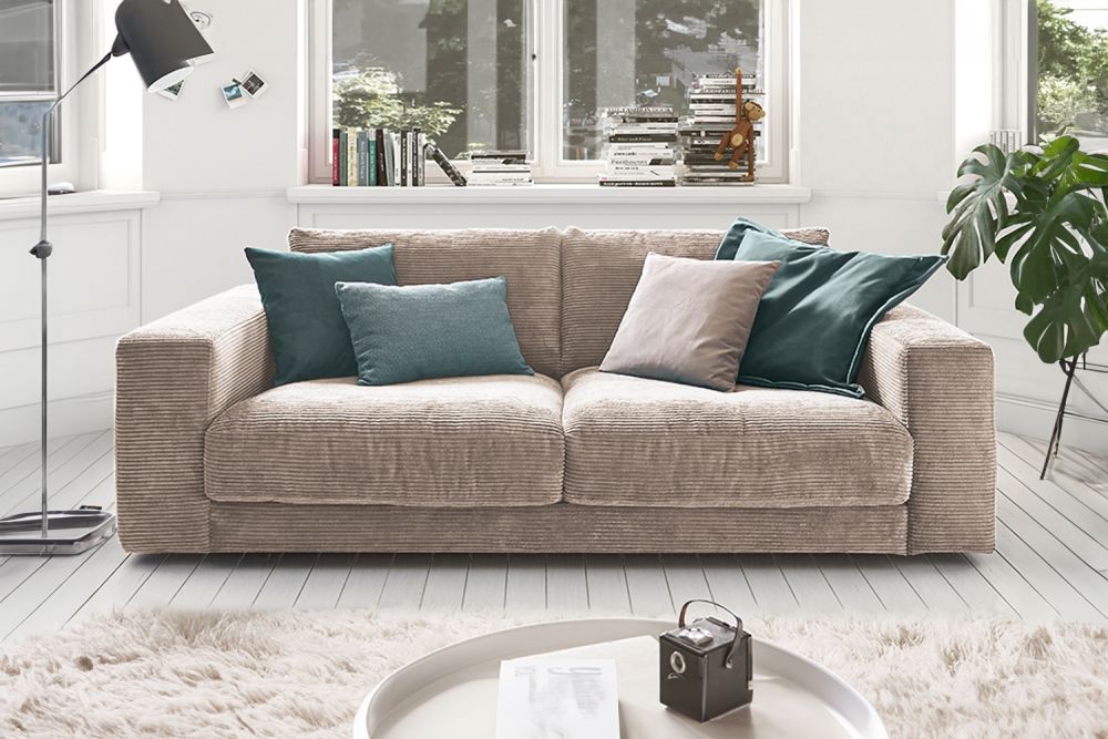 B-Ware KAWOLA Sofa MADELINE 2-Sitzer Cord taupe