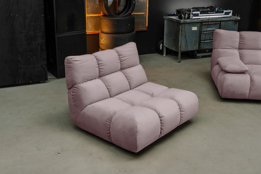 KAWOLA Sessel VIVIEN Drehsessel Velvet roségrau