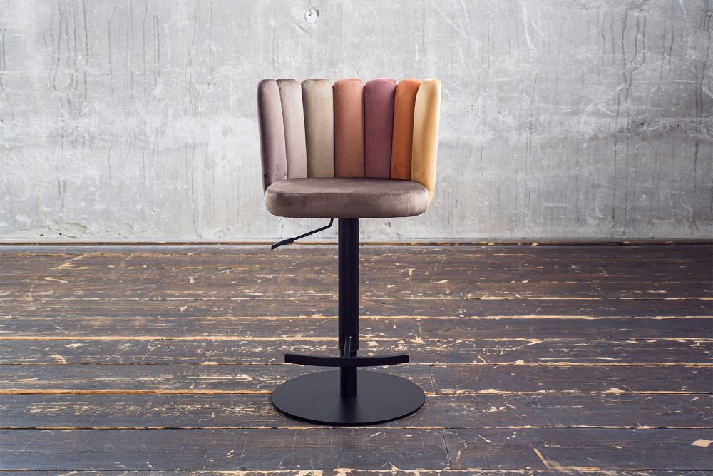 B-Ware KAWOLA Barhocker JADA Drehstuhl höhenverstellbar Velvet braun